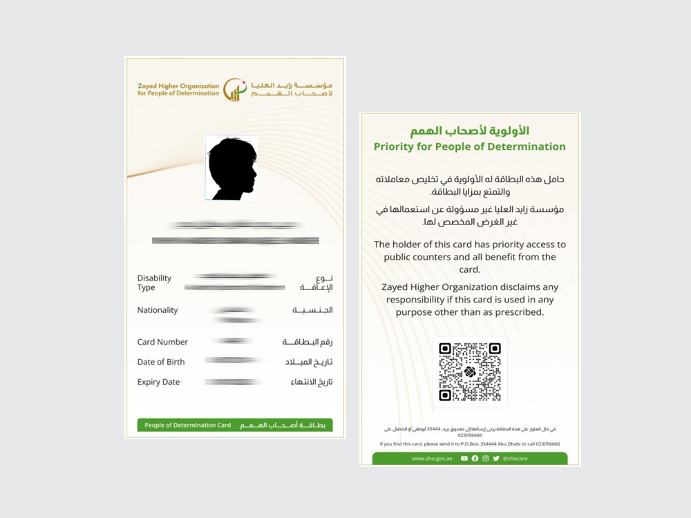 Electronic ZHO card sample